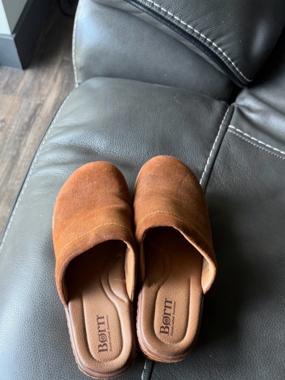 Born Women's Brown Suede Slip-On Clogs